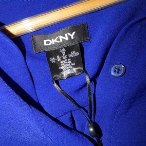 DKNY Long-Sleeve, Royal Blue Shirt Dress NWT